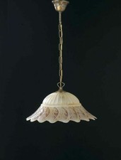 LAMPADARIO CUCINA CAMERA INGRESSO 1 LUCE VETRO MONTATURA FERRO BATTUTO