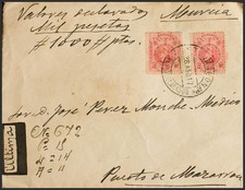 Spain. Alfonso XIII Certified Mail. Cover 276(2). 1917. 40 Cts Carmine, Do