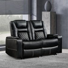 Canmov PU Leather Loveseat Power Recliner Sofa,Power Home Theater Recliner Chair