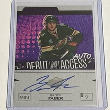 Brock Faber - 2023/24 UD Credentials Purple Auto (#04/10) 🔥 RC Minnesota Wild