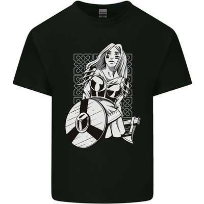 Ein Viking Shield Maiden Warrior Kinder T-Shirt