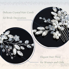 Rhinestone Bridal Hair Comb Silver Wedding Hair Accessories for Brides and Women