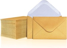 Gift Card Envelopes - 100-Count Mini Envelopes, Paper 4 x 2.7 Inches, Gold