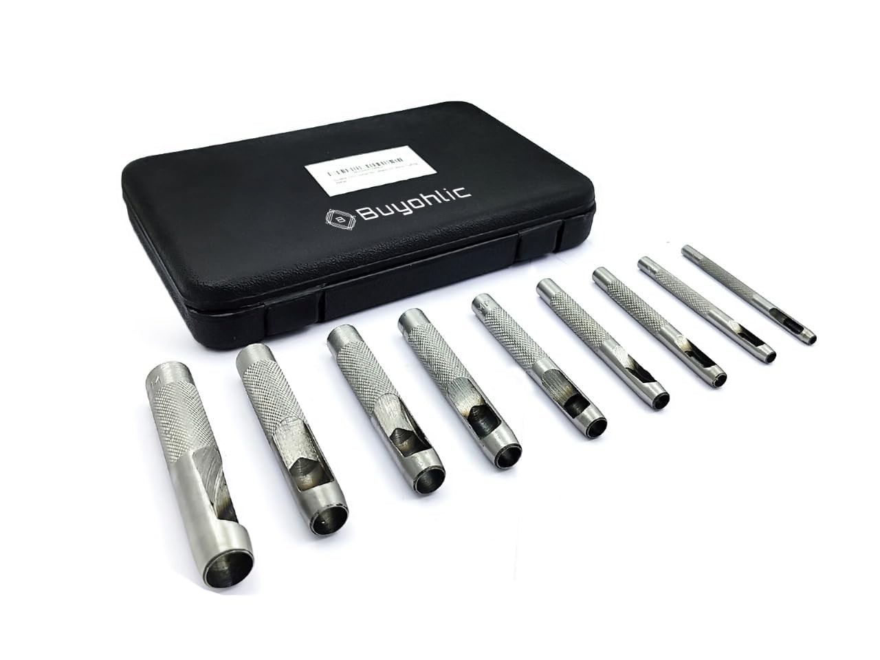 9 Pcs Leather Hole Punch Round Working Hollow Cutting Mat for Watch Band, Belt