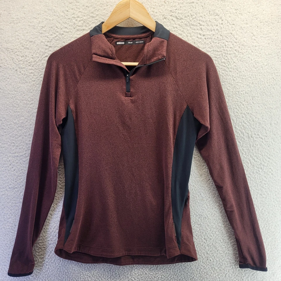 Suéter cooperativo REI para mujer XS rojo 1/4 cremallera pulóver manga larga elástico reflectante Foto 2 de 4