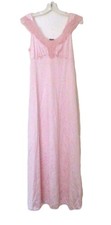 Vintage 70's Vanity Fair Pink Nylon and Lace Nightgown Women's Size Medium
