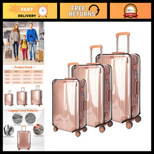 3PCS Waterproof Clear Luggage Cover Set, Dust-Proof PVC Suitcase Protector 20-28