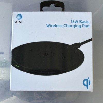 AT&T 15W Qi Certified Wireless Charging Pad Fast Charge USB-C Black + Cable