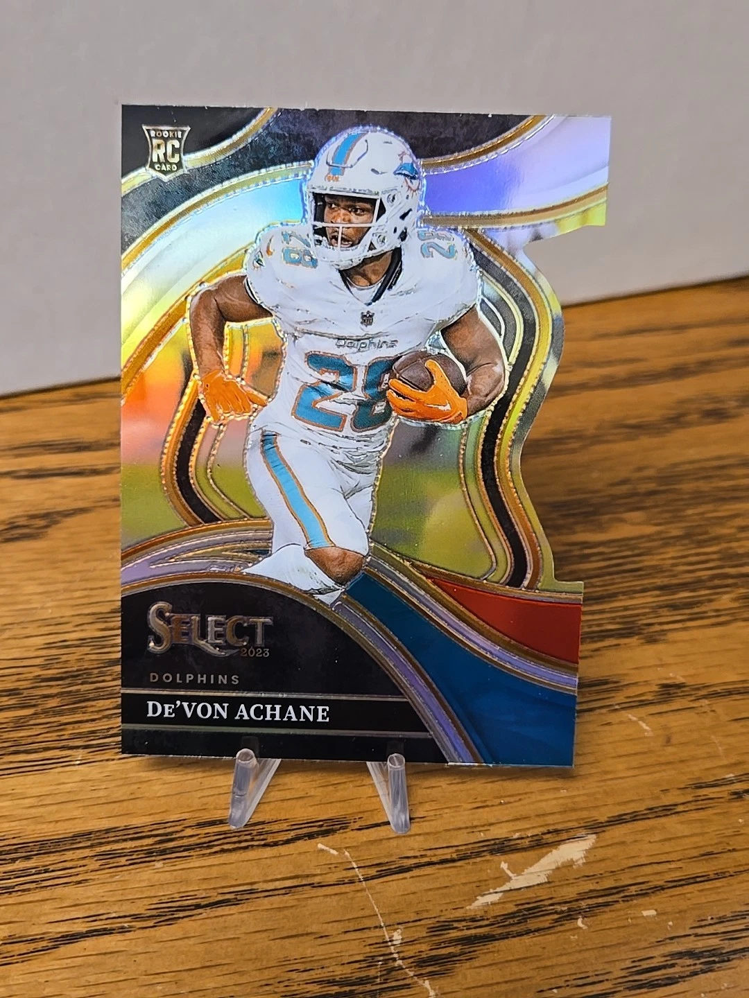 2023 Panini Select -Club Level De'Von Achane #274 Black & Red Prizm Die-Cut (RC)