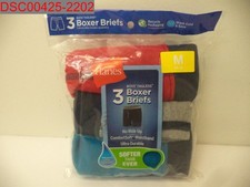 Hanes Boys Multicolor 3Pk ComfortSoft Waistband Boxer Briefs, M 075338281254