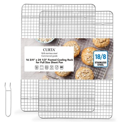 CURTA 2 Pack 16.8'' X 24.4'' Chef Cooling Rack,NSF Listed 18/8 Stainless Steel ...