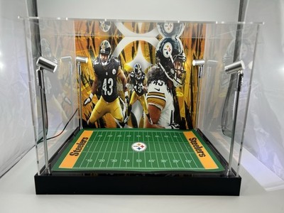 Troy Polamalu Custom Full Size Helmet Display With LED Lights - Steelers