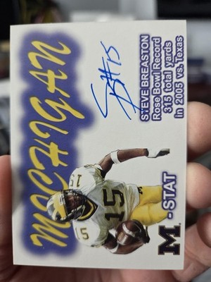 Tk Legacy Michigan M-stat Steve Breaston Auto /100