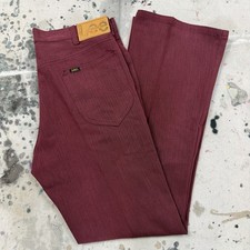Vintage 60s 70s Lee Riders Herringbone HBT Twill Flare Leg Pants Mens 33x32