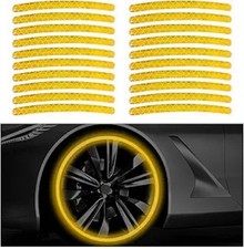 20 PCS Anti-Scratch Night Safety Reflective Stickers for Car Whe Color: Yellow