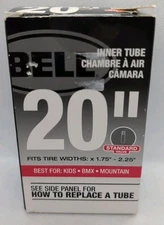 Bell 20" Bicycle Inner Tube Fits Tire Widths x 1.75" to 2.25" Standard Valve BMX
