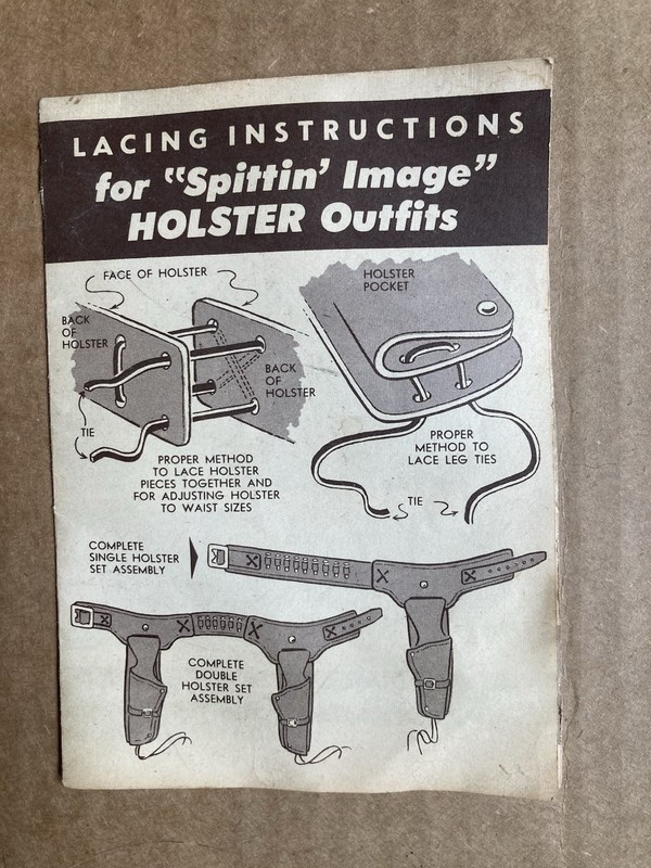 1960 Vintage Warner Bros. CHEYENNE Daisy Double Six Gun & Holster Outfit Sheet