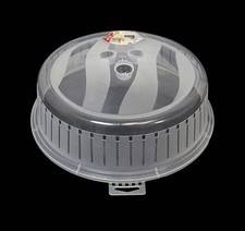 26cm Microwave Splatter Guard Cover ? BPA Free Clear PP Food Plate Cover with St