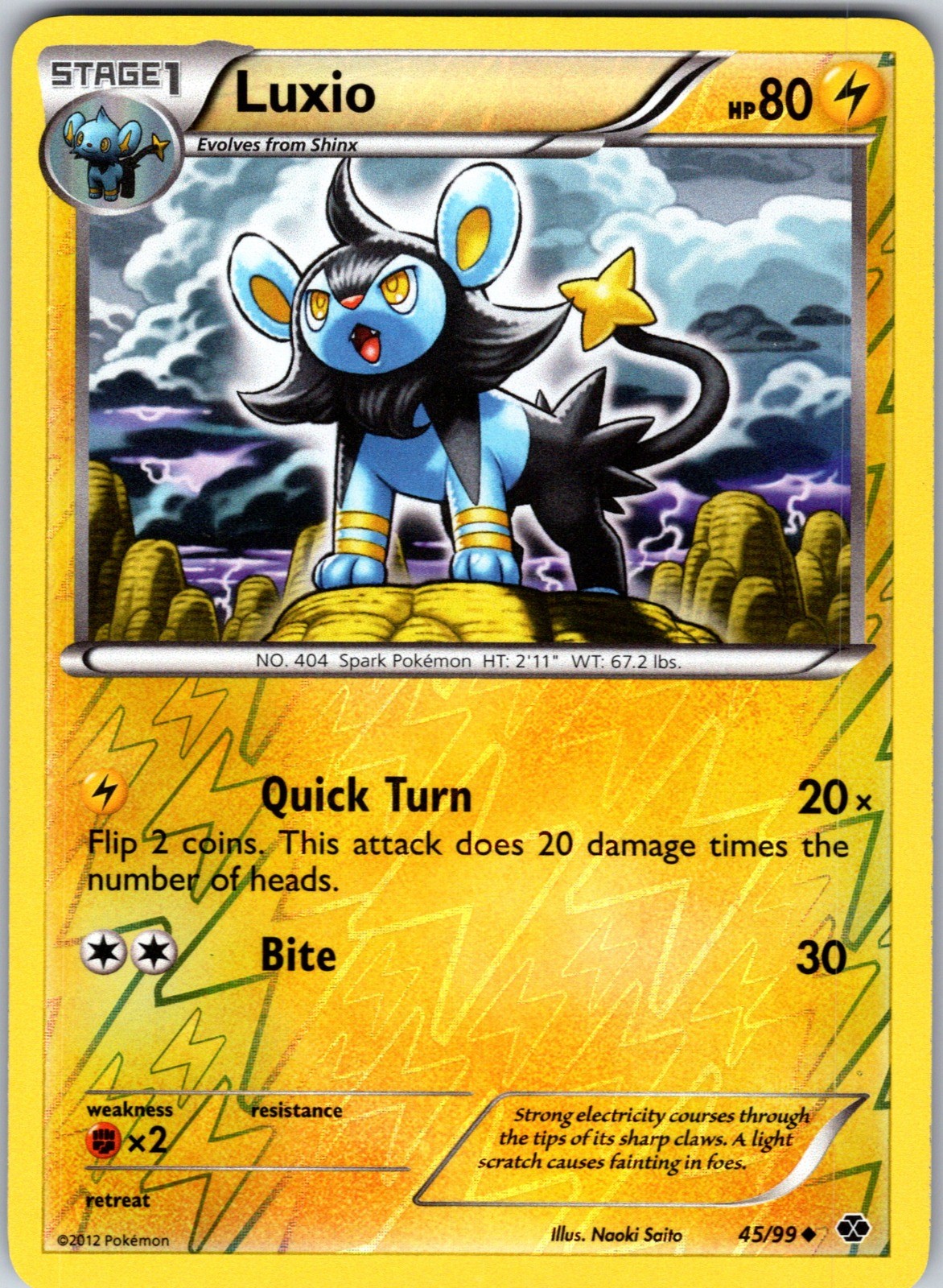 Luxio (45) Reverse Holo Uncommon Next Destinies 45/99 NM