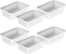 Plastic Storage Basket Set - Multipurpose Drawer Trays, Kitchen Pantry