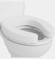 Vive Padded Foam Toilet Seat Cushion Non-Slip Suction Cups Zipper Cover White