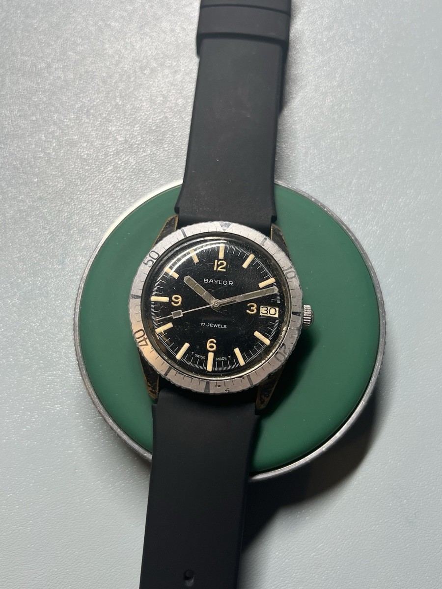 Vintage 1960's Baylor Skindiver 600ft Diving Watch 36mm AS 1802/03