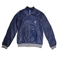 Adidas Originals Lederjacke Vespa Leather Jacket Herren Jacke Navy Rarität NEU