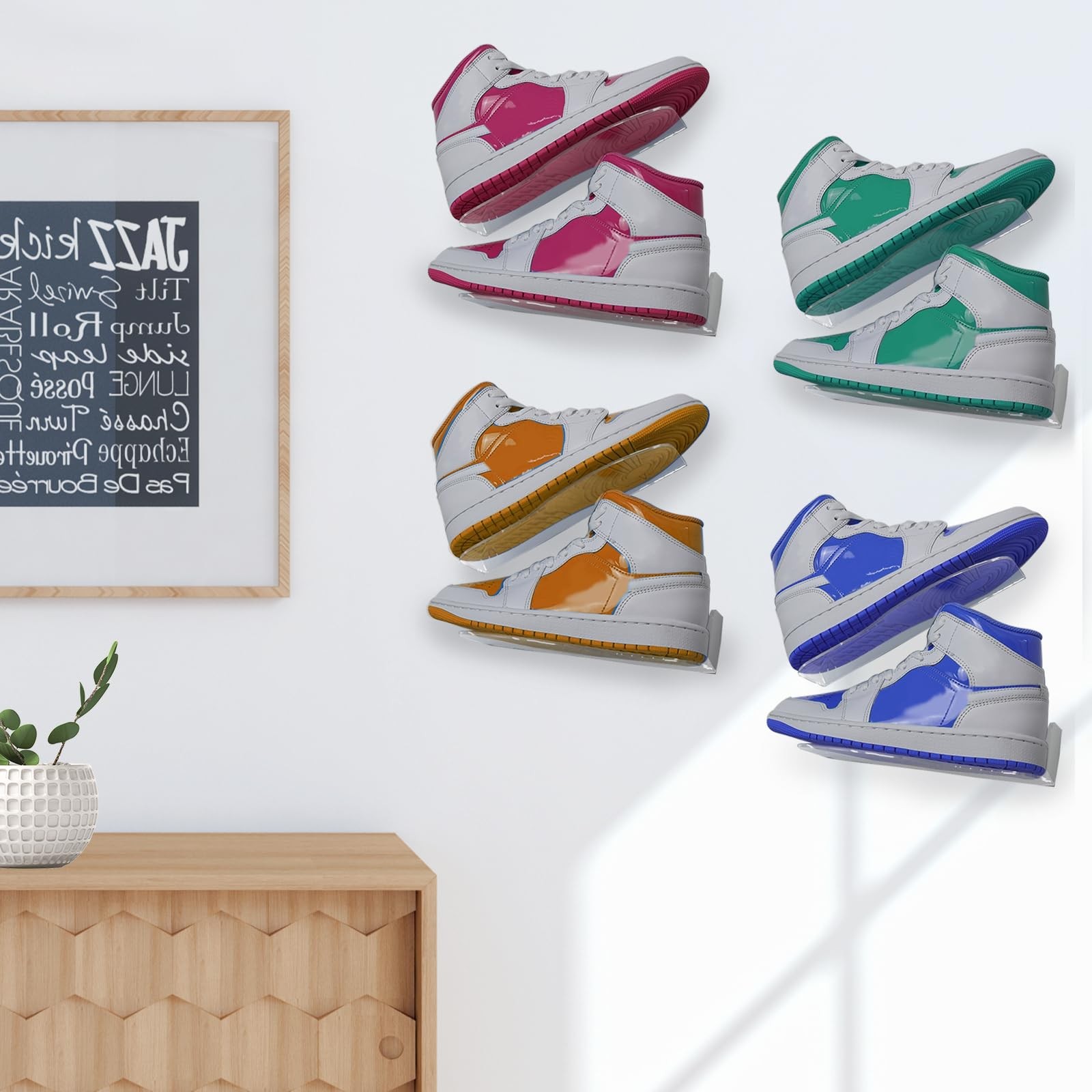 Acrylic Shoe Display For Wall Mounted Shelf Sneaker High Heeled Rack Shoes