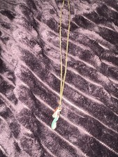 Disney The Little Mermaid Gold Toned Chain Lightweight Ariel Pendant Necklace