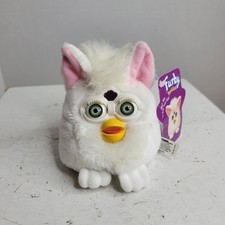 Vintage Furby Buddies Plush Beanie Good Sleep White Green Eyes Stuffed 1999 NWT