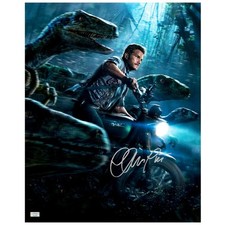 Chris Pratt Autographed Jurassic World Velociraptor The Hunt 16×20 Photo