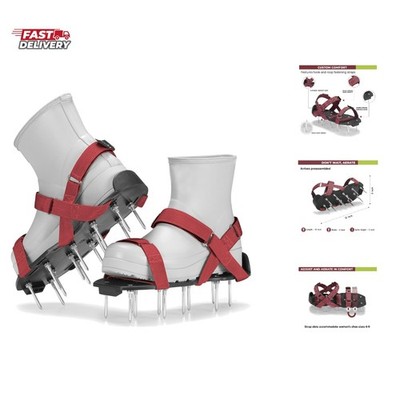 Lawn Aerator Shoes with Hook-and-Loop Straps, Pre-Assembled, Fully Adjustable...