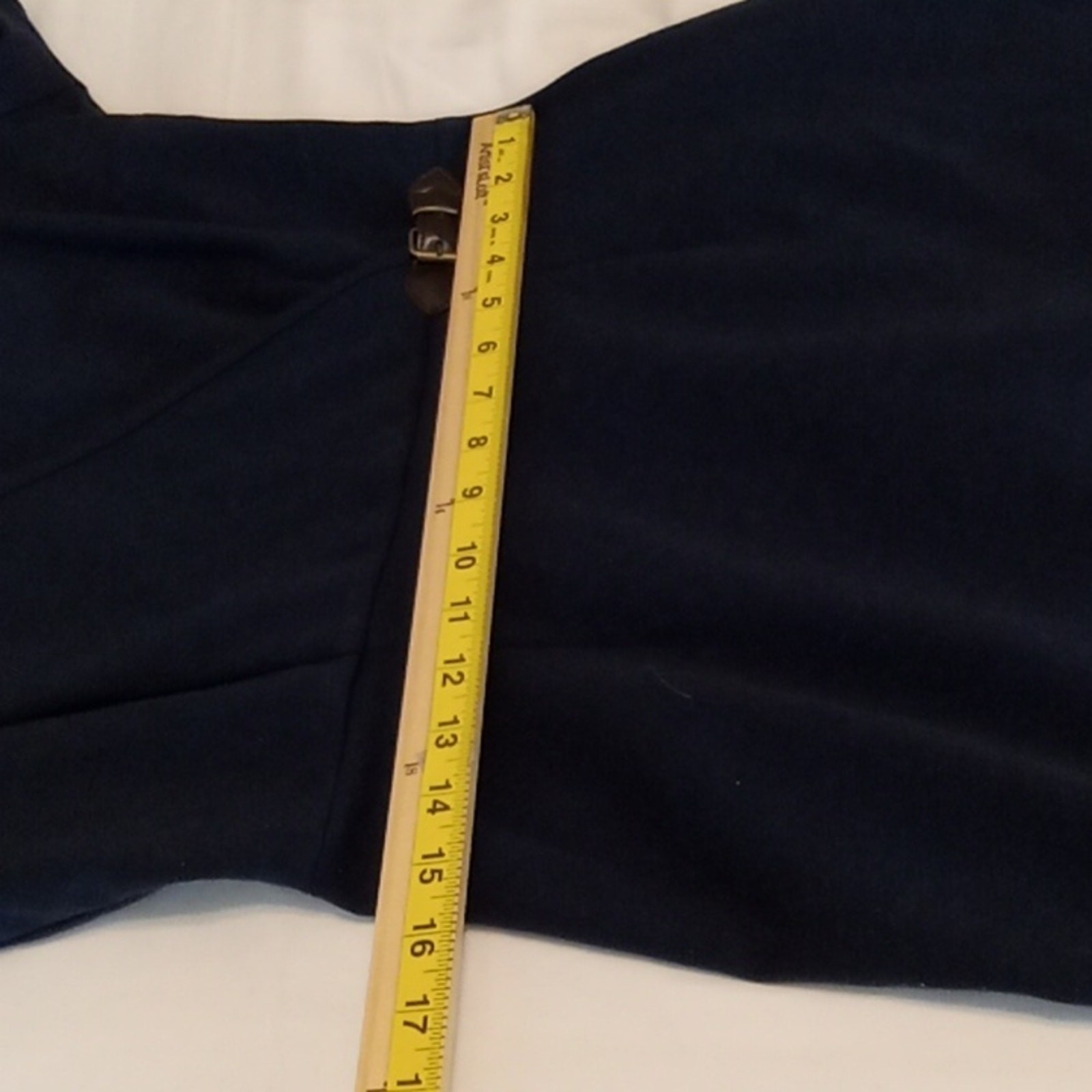 Tommy Hilfiger womens 3/4 sleeve navy dress faux wrap leather buckle.M. Office thumbnail 7