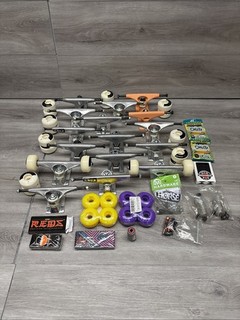 RANDOM SKATEBOARD PARTS LOT WHEELS TRUCKS BEARINGS RAISERS ECT… 🛹 NEW/USED