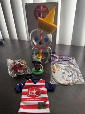 Jack in the Box: Jack Glass Drink Cup w/ Straw- Limited Edition BUNDLE