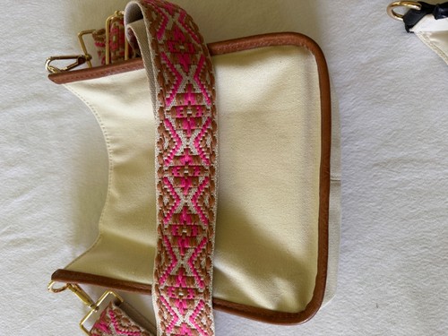 Ah Dorned small beige canvas with tan piping