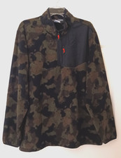 Starter Camo Fleece Sweatshirt/Jacket Men XL Chest Pocket 1/4 Zip Pullover