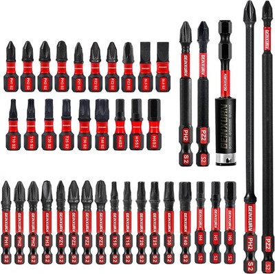 41tlg. Schlagfester Schrauber Bit Set (PH-, TX-, PZ-, SL-, Hex-), 1/4 zoll