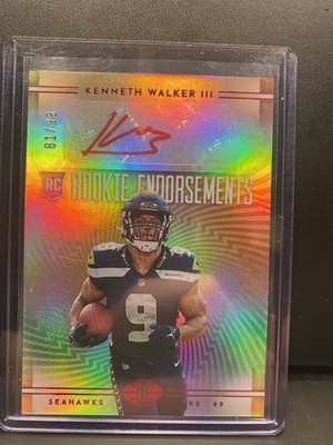 2022 Panini Illusions - Rookie Endorsements Kenneth Walker III #RE-KW Red /99