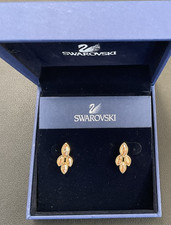 **Neu im Karton** ORIGINAL signierte SWAROVSKI goldene Schatten Kristall Ohrringe - #992691
