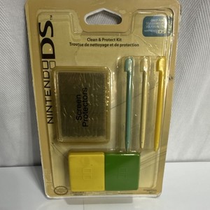 Nintendo DS Lite Screen Protector Kit Anti-Scratch Yellow Green Blue Clear