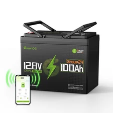 GreenOE 12V 100Ah Bluetooth LiFePO4 Battery 15000 Deep Cycles For Trolling Motor
