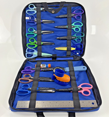 Fiskars Hobby Holder Carry Case W/ Edgers/Tools As Shown Scrapbook and Crafting
