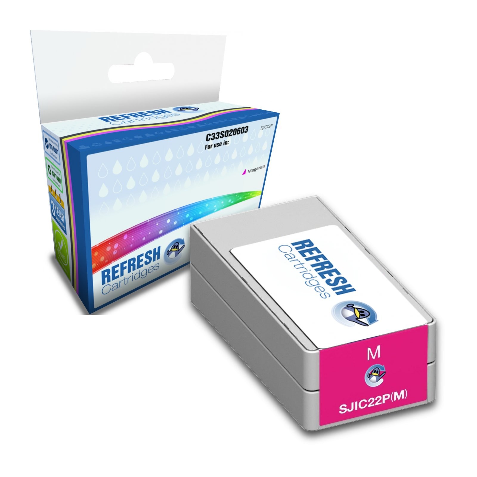 Refresh Cartridges SJIC22P(M) Magenta Ink Cartridge for Epson Label Printers