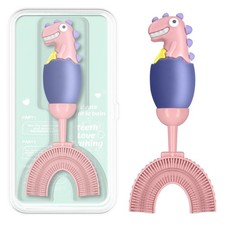 1PK Purple U-Shaped Toothbrush Silicone 360 Cleaning Toddler Age 2-7 Training