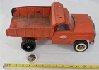 J-856 VINTAGE 1950/60'S PRESSED STEEL TONKA DUMP TRUCK - ORANGE
