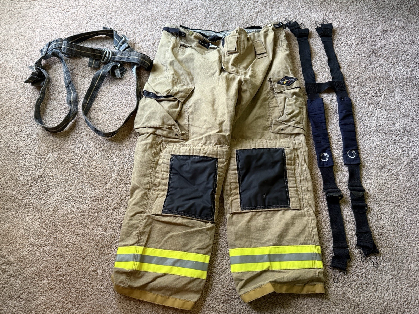 Quaker Safety Firefighting Bunker Turnout Gear Pants Xl 48-31 Rescue Harness