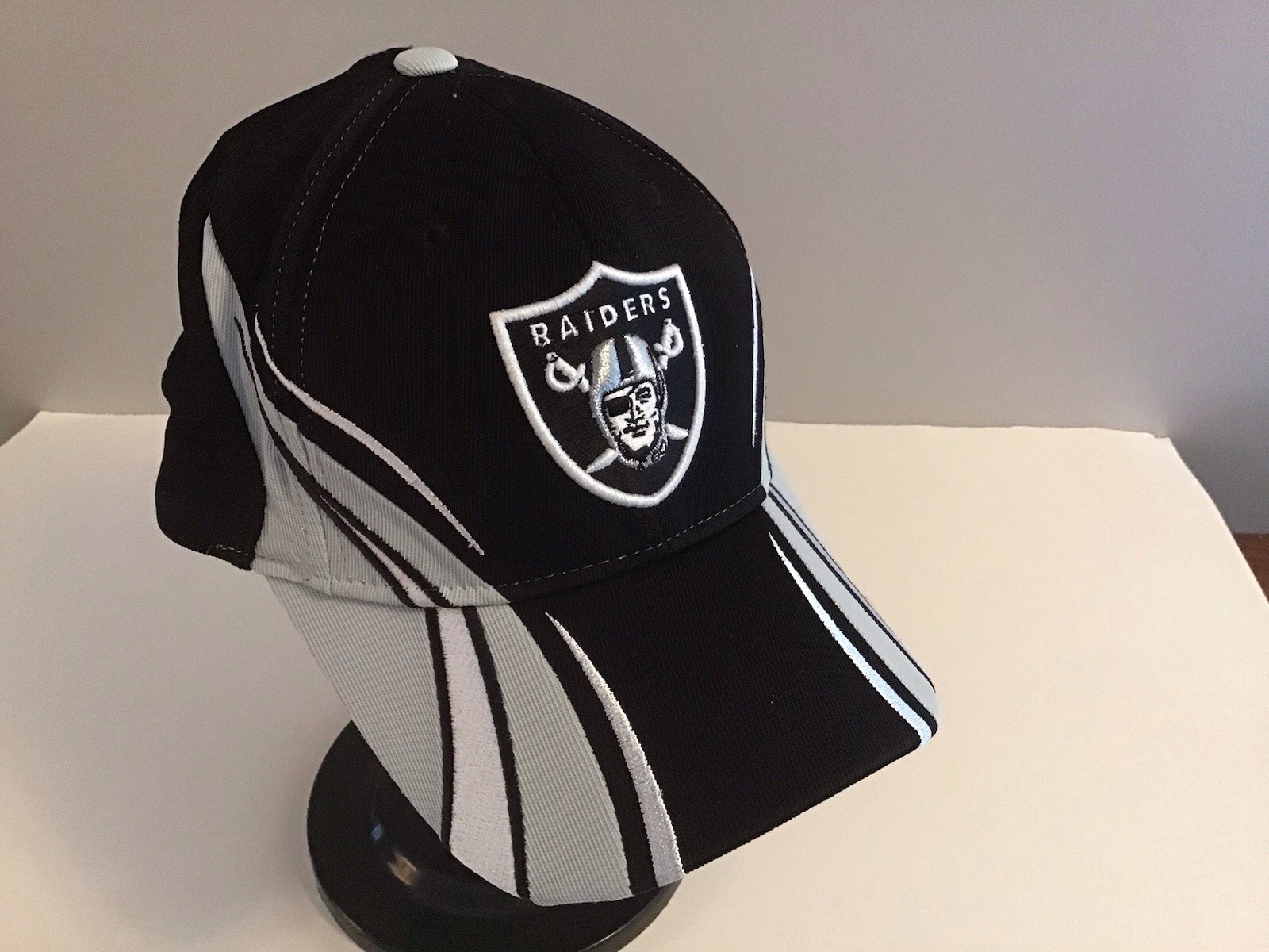 Vintage Oakland Raiders Hat Reebok Flex Fit Cap Y2K Swirl 90's Embroidered