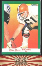 1991 Fleer #30 Mike Baab Cleveland Browns