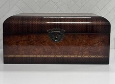 Beautiful Large Rectangular Decorative Wooden Storage Trunk Box Latch 15x10x7.5"